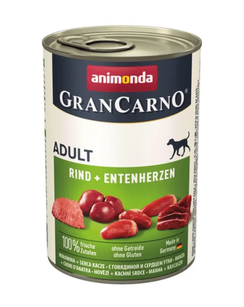 ANIMONDA GranCarno senza cereali 400 g - manzo e cuori d'anatra