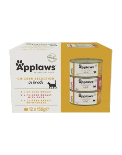 APPLAWS Applaws Cat Tin 12x156g Chicken Selection Broth Multipack