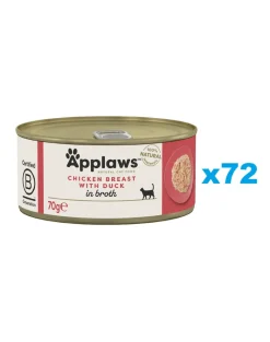 APPLAWS Cat Adult Chicken Breast with Duck in Broth petto di pollo con anatra in brodo 72 x 70g