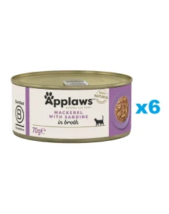 APPLAWS Cat Adult Mackerel with Sardine in Broth sgombri e sardine in brodo 6 x 70g
