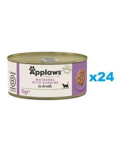 APPLAWS Cat Adult Mackerel with Sardine in Broth sgombri e sardine in brodo 24 x 70g