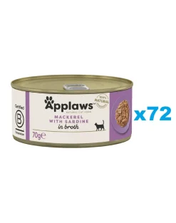APPLAWS Cat Adult Mackerel with Sardine in Broth sgombri e sardine in brodo 72 x 70g