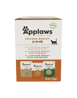 APPLAWS Cat Pouch 12 x 70 g Chicken Selection - Alimento umido per gatti al pollo