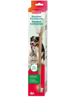 BEAPHAR Bamboo Toothbrush spazzolino da denti in bambù a doppia faccia per cani e gatti