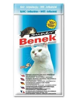 BENEK Super lettiera antibatterica per gatti 5 L bianco