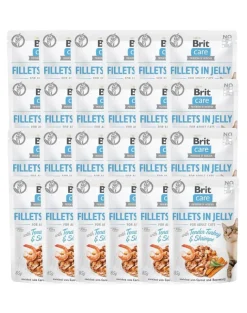 BRIT Care Fillets in Jelly tacchino e gamberi 24 x 85 g