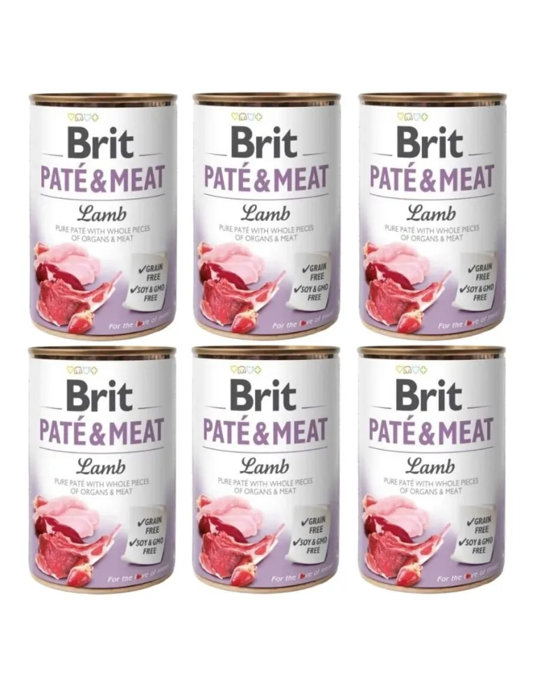 BRIT Pate&Meat lamb 6 x 400g paté d'agnello per cani