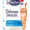 BUTCHER'S Delicious Dinners cibo per gatti, pezzi con trota in gelatina, 400g