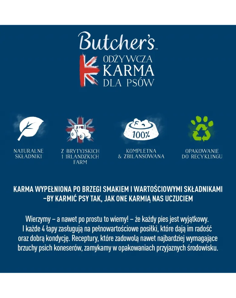 BUTCHER'S Original Recipe in Gravy cibo per cani, polpettine di manzo in salsa, 400g