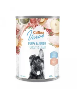CALIBRA Dog Verve GF Puppy&Junior Turkey&Lamb 400g Alimento umido senza cereali con tacchino e agnello per cuccioli e cani giovani