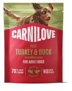 CARNILOVE Dog Pouch Tacchino e Anatra 300g cibo umido per cani adulti