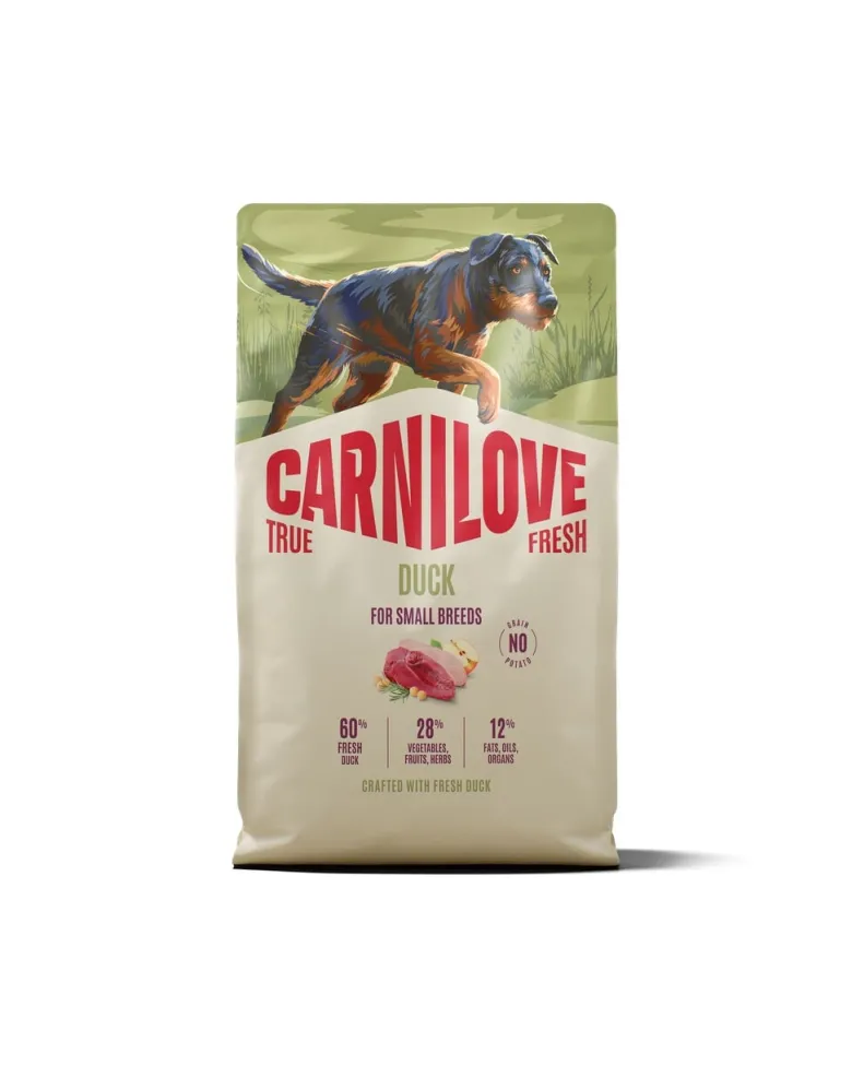 CARNILOVE True Fresh Dog Duck Adult Small Breeds 4 kg cibo secco con anatra fresca per cani adulti di piccole razze