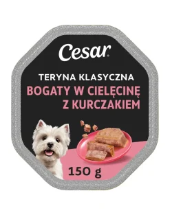 CESAR Alimento umido completo per cani adulti con tenera carne di vitello e pollame 150g