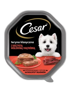 CESAR Alimento umido completo per cani adulti con manzo e fegato succulenti 150g