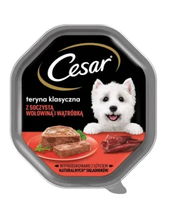 CESAR Alimento umido completo per cani adulti con manzo e fegato succulenti 14x150g