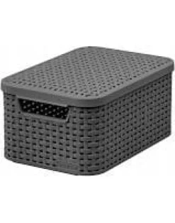 CURVER Cestino "STILE S con coperchio grigio scuro
