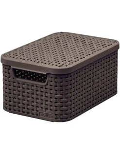 CURVER Cestino "STYLE" M con coperchio marrone scuro