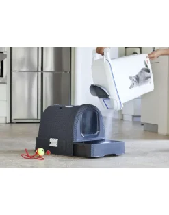 CURVER Lettiera per gatti antracite/grigio + ARISTOCAT Lettiera in silicio 3,8l GRATIS