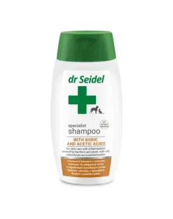 DR SEIDEL Shampoo con acido borico e acido acetico 220ml per cani e gatti con problemi dermatologici