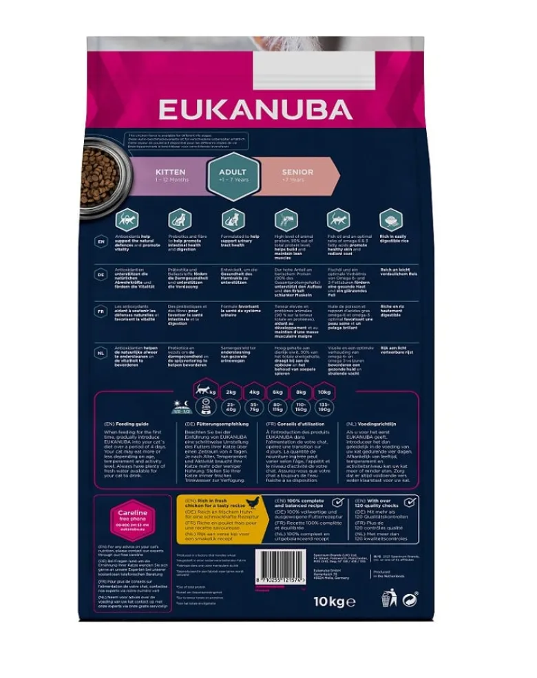 EUKANUBA Cat Senior All Breeds Top Condition Chicken & Liver 10 kg