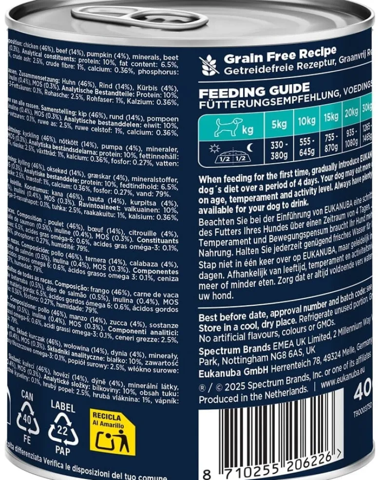 EUKANUBA Life Care Adult Rich in Beef 400 g paté per cani ricco di manzo e zucca