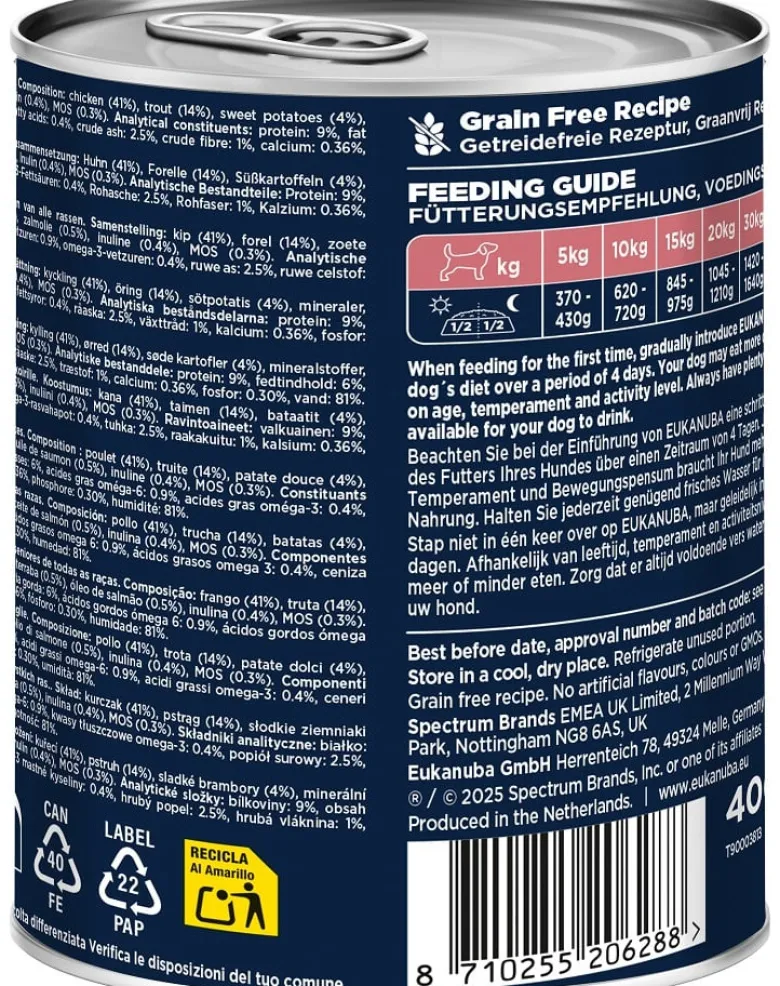 EUKANUBA Life Care Senior Rich in Trout 400 g paté per cani anziani ricco di trota e patate dolci