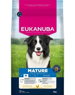 EUKANUBA Mature Medium Breeds Chicken 3 kg cibo secco per cani adulti di razze medie ricco di pollo fresco