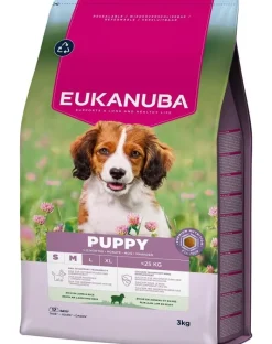 EUKANUBA Puppy Small Medium Breeds Lamb Rice 3 kg cibo secco per cuccioli di razze piccole e medie ricco di agnello e riso