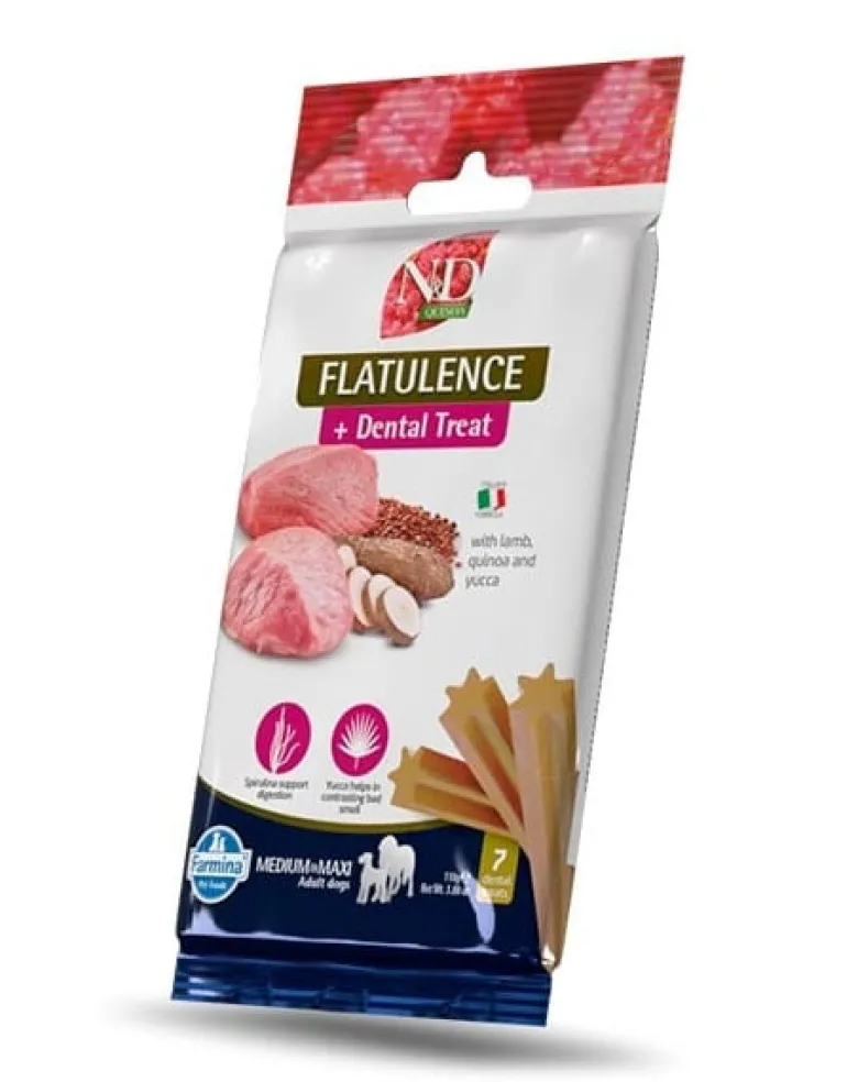 FARMINA N&D Boar & Apple Adult Medium & Maxi 2,5 kg alimento per cani di taglia media e grande + FARMINA N&D Quinoa Dental Treat Flatulence Medium/Maxi 100 g (7 pezzi) GRATIS!