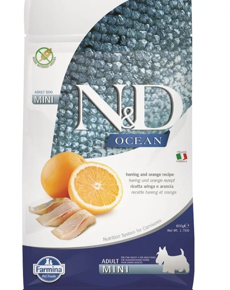 FARMINA N&D Ocean canine Herring & Orange Adult Mini per cani adulti di piccola taglia 800 g