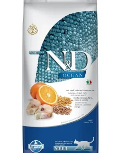 FARMINA N&D Ocean Cat Adult Cod, Spelt, Oats & Orange 10 kg