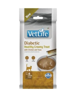 FARMINA Vet Life Cat Diabetic Creamy 60 g con pollo e tonno, prelibatezza cremosa per gatti diabetici