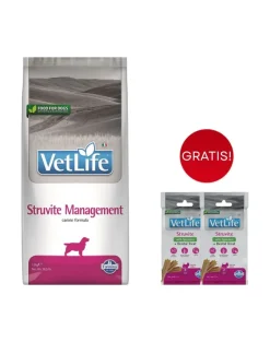 FARMINA Vet Life Struvite Management 12kg mangime per cani con patologie dell'apparato urinario + FARMINA Vet Life Dental Treat Struvite Mini 60 g (7 pezzi) GRATIS!