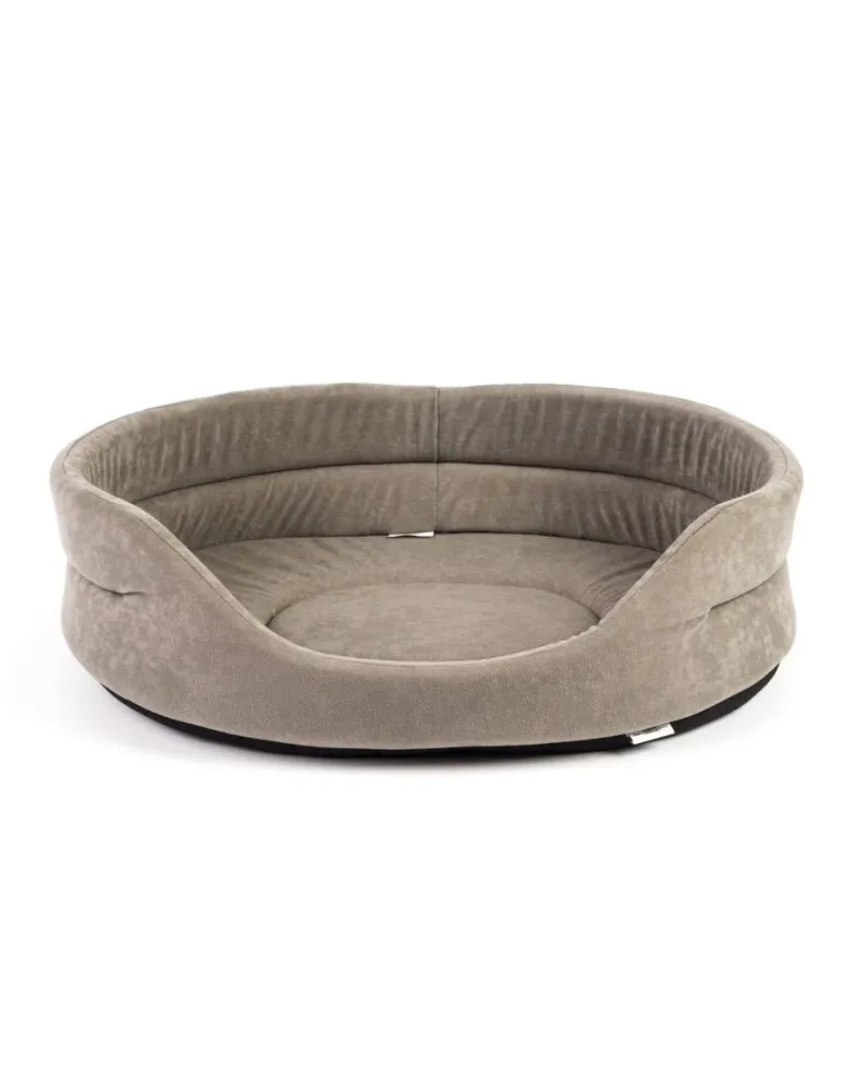 FERA Letto ovale per cani 61x51x16 cm grigio
