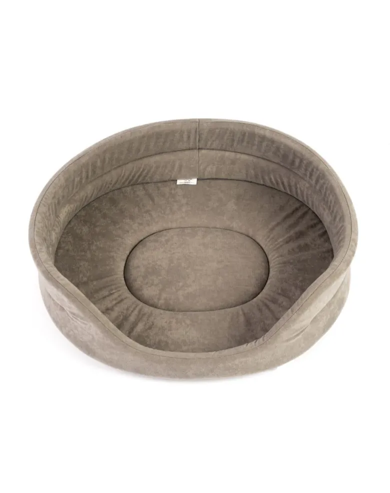 FERA Letto ovale per cani 61x51x16 cm grigio