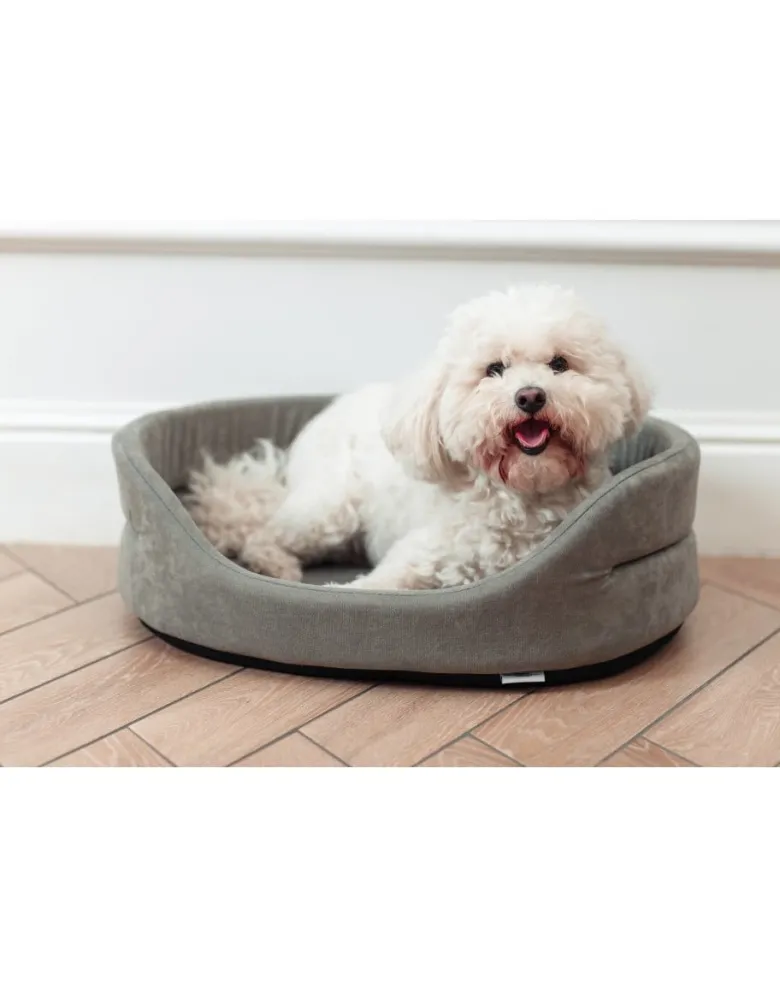 FERA Letto ovale per cani 61x51x16 cm grigio
