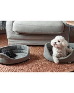 FERA Letto ovale per cani 61x51x16 cm grigio