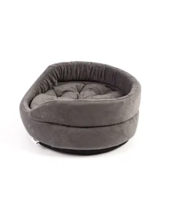 FERA Letto per cani ovale con cuscino 66x55x17 cm grigio