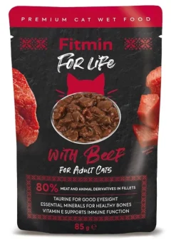FITMIN For Life For Adult Cats Beef 28 x 85 g