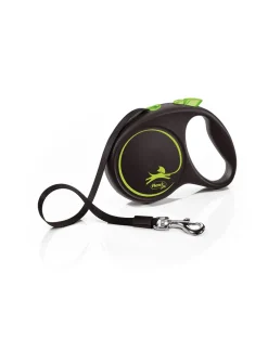 FLEXI Guinzaglio automatico Black Design S strap 5 m verde