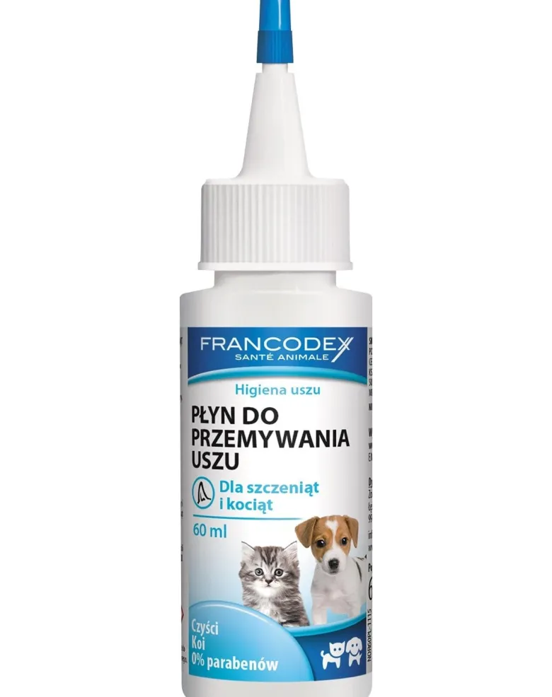 FRANCODEX Liquido per la pulizia delle orecchie di gattini e cuccioli 60ml