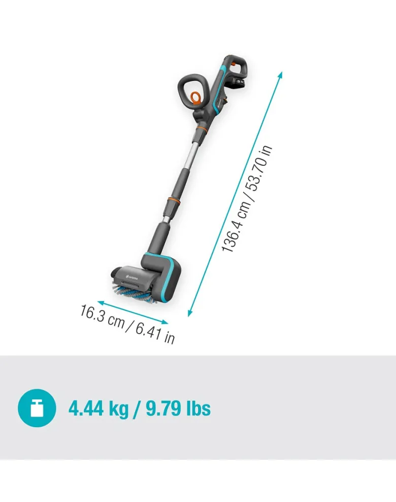 GARDENA Spazzola multiuso a batteria AquaBrush Patio 03/18V P4A