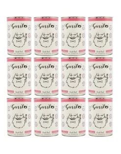 GUSSTO Cat Fresh Beef cibo umido per gatti manzo fresco 12x400 g