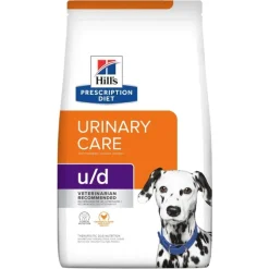 HILL'S Prescription Diet Canine U/D Urinary Care 10 kg per cani con tratto urinario sensibile + 3 scatolette x 370g GRATIS