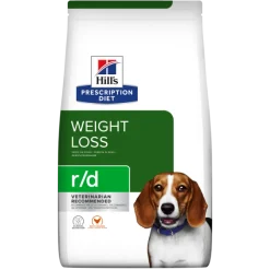 HILL'S Prescription Diet r/d Weight Reduction with Chicken Adult 10 kg per cani in sovrappeso + 3 scatolette x 370g GRATIS