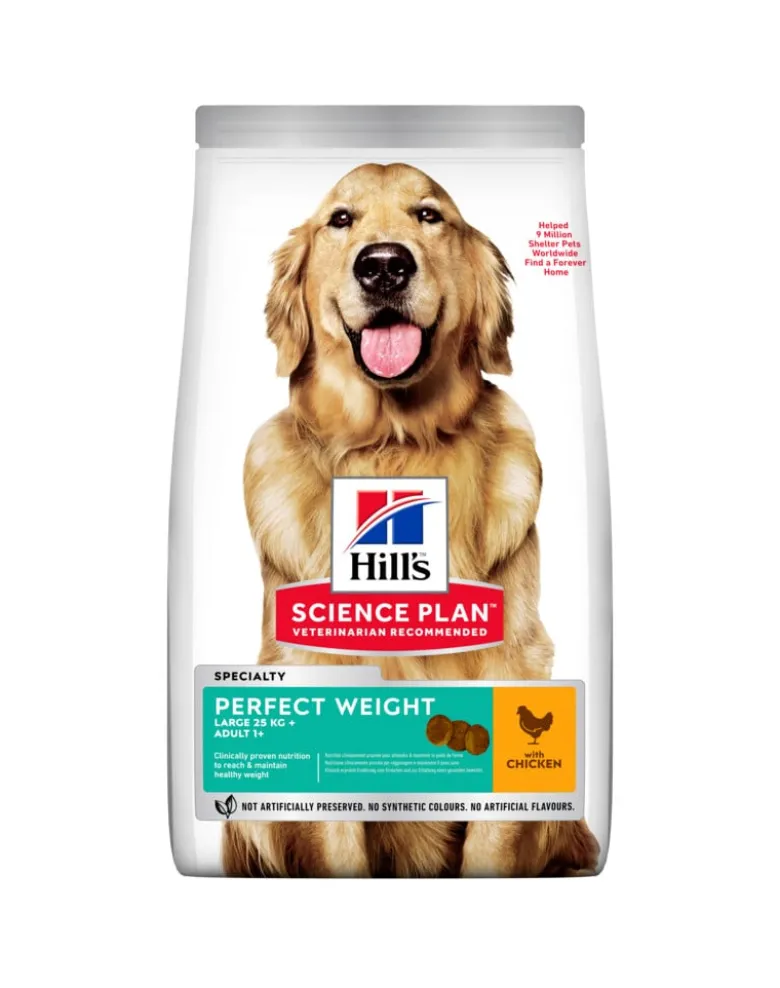 HILL'S Science Plan Adult 1+ Perfect Weight Large breed con pollo 12kg + 3 scatolette GRATIS