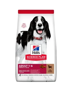 HILL'S Science Plan Canine Adult Medium Lamb & Rice 18kg per cani di taglia media con agnello e riso + 3 scatolette di cibo umido HILL'S GRATIS