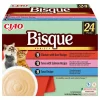 INABA Cat Ciao Bisque Variety 24x40g mix di zuppe cremose con tonno, manzo e pollo per gatti