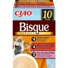 INABA Cat Ciao Bisque Variety 10x40g mix di zuppe cremose con pollo, manzo e pesce per gatti
