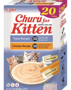 INABA Churu Cat Kitten 20x14g tonno e pollo crema snack per gattini